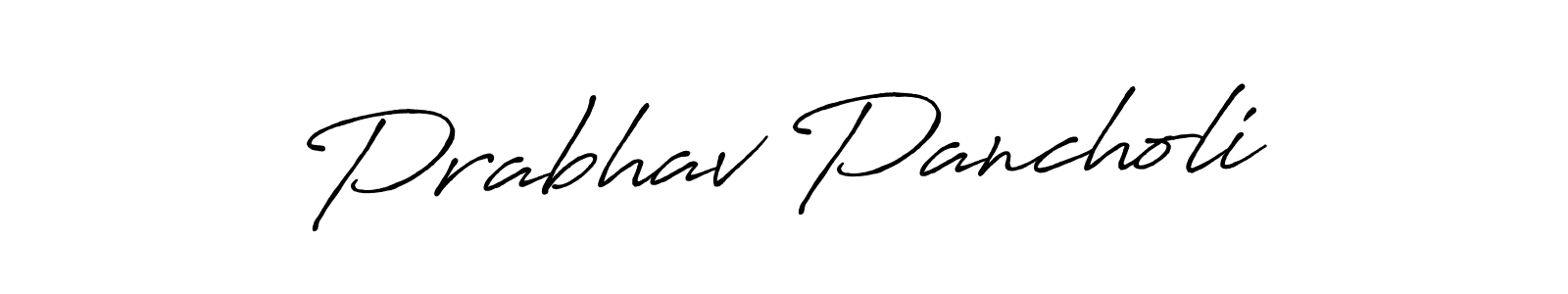 Make a beautiful signature design for name Prabhav Pancholi. With this signature (Antro_Vectra_Bolder) style, you can create a handwritten signature for free. Prabhav Pancholi signature style 7 images and pictures png