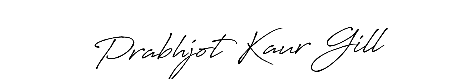 Create a beautiful signature design for name Prabhjot Kaur Gill. With this signature (Antro_Vectra_Bolder) fonts, you can make a handwritten signature for free. Prabhjot Kaur Gill signature style 7 images and pictures png