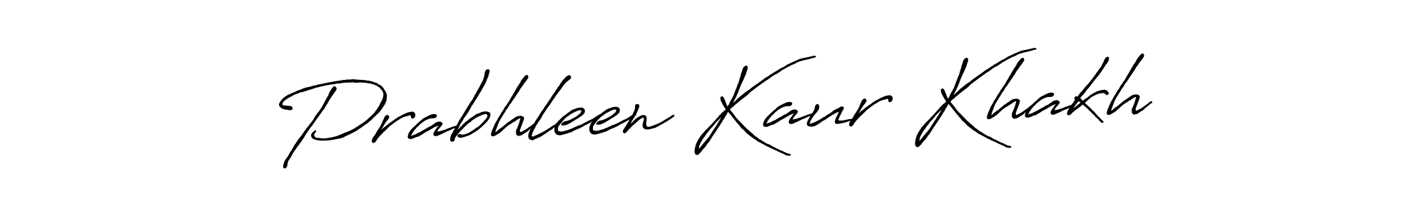 Create a beautiful signature design for name Prabhleen Kaur Khakh. With this signature (Antro_Vectra_Bolder) fonts, you can make a handwritten signature for free. Prabhleen Kaur Khakh signature style 7 images and pictures png