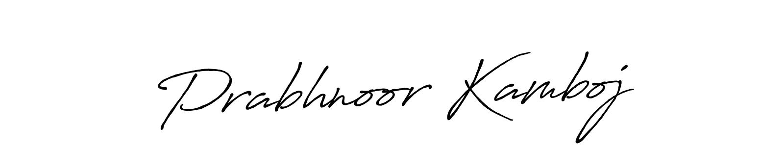 How to make Prabhnoor Kamboj name signature. Use Antro_Vectra_Bolder style for creating short signs online. This is the latest handwritten sign. Prabhnoor Kamboj signature style 7 images and pictures png
