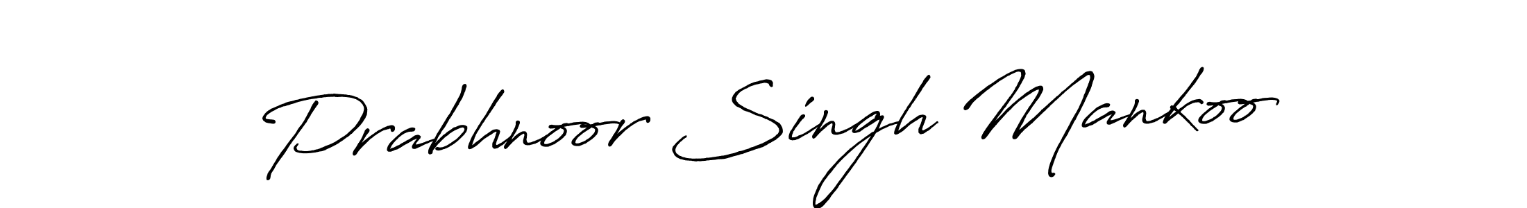 Design your own signature with our free online signature maker. With this signature software, you can create a handwritten (Antro_Vectra_Bolder) signature for name Prabhnoor Singh Mankoo. Prabhnoor Singh Mankoo signature style 7 images and pictures png