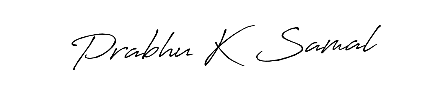 The best way (Antro_Vectra_Bolder) to make a short signature is to pick only two or three words in your name. The name Prabhu K  Samal include a total of six letters. For converting this name. Prabhu K  Samal signature style 7 images and pictures png