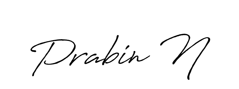 Design your own signature with our free online signature maker. With this signature software, you can create a handwritten (Antro_Vectra_Bolder) signature for name Prabin N. Prabin N signature style 7 images and pictures png