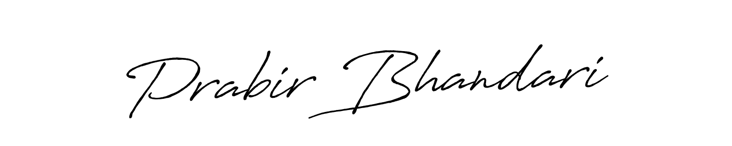 Make a beautiful signature design for name Prabir Bhandari. With this signature (Antro_Vectra_Bolder) style, you can create a handwritten signature for free. Prabir Bhandari signature style 7 images and pictures png