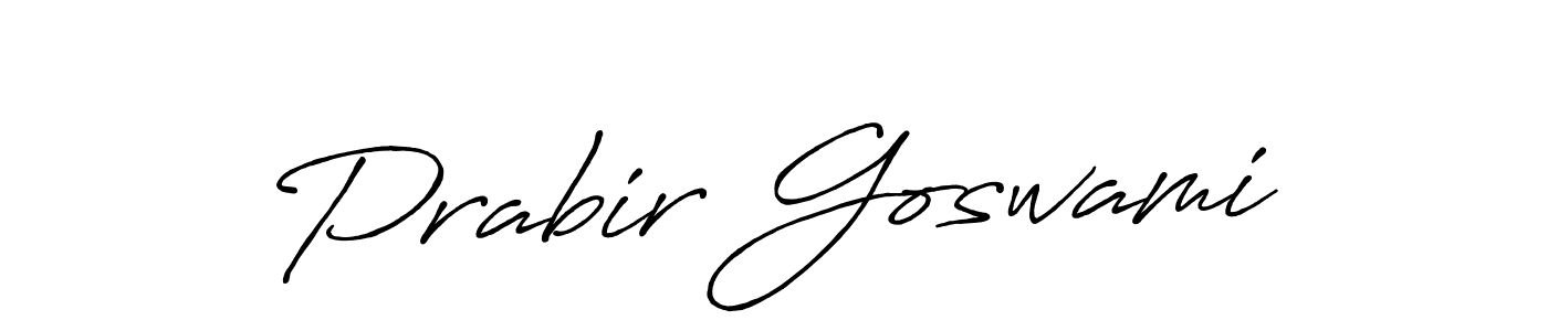 How to make Prabir Goswami name signature. Use Antro_Vectra_Bolder style for creating short signs online. This is the latest handwritten sign. Prabir Goswami signature style 7 images and pictures png
