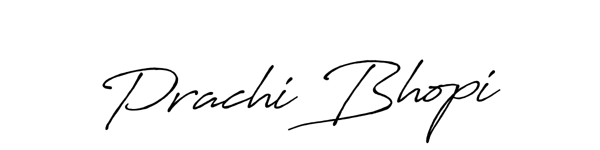 Use a signature maker to create a handwritten signature online. With this signature software, you can design (Antro_Vectra_Bolder) your own signature for name Prachi Bhopi. Prachi Bhopi signature style 7 images and pictures png