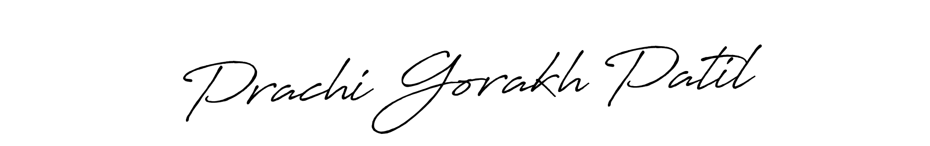 How to make Prachi Gorakh Patil name signature. Use Antro_Vectra_Bolder style for creating short signs online. This is the latest handwritten sign. Prachi Gorakh Patil signature style 7 images and pictures png