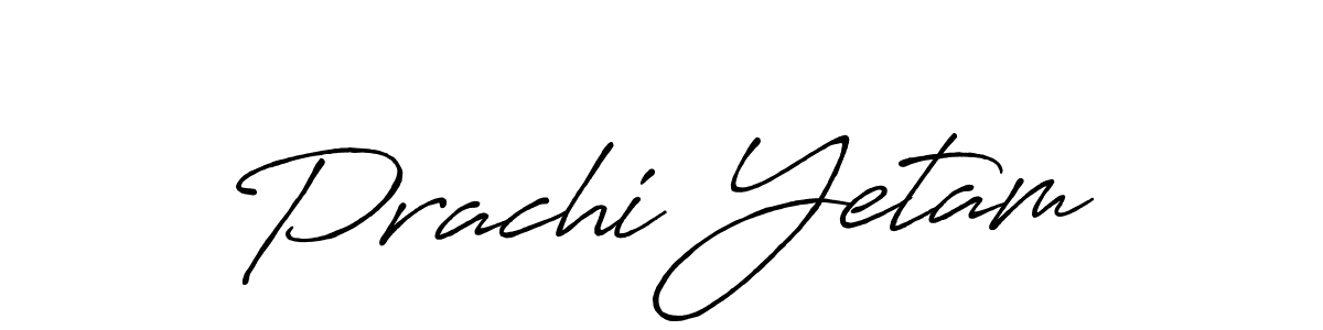 Make a beautiful signature design for name Prachi Yetam. With this signature (Antro_Vectra_Bolder) style, you can create a handwritten signature for free. Prachi Yetam signature style 7 images and pictures png