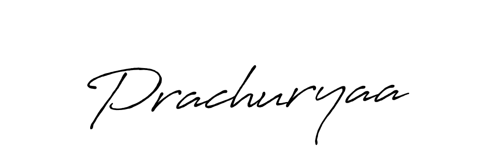 How to make Prachuryaa name signature. Use Antro_Vectra_Bolder style for creating short signs online. This is the latest handwritten sign. Prachuryaa signature style 7 images and pictures png