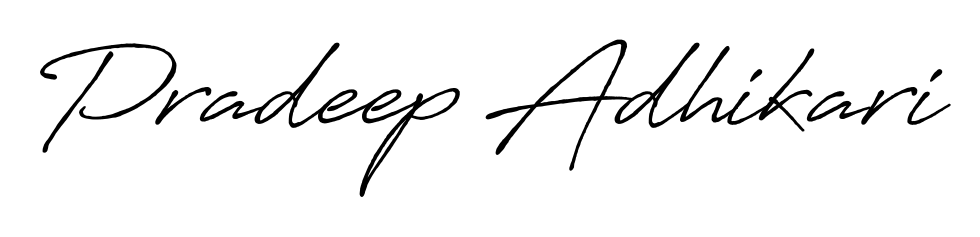 Express your personality with a custom Pradeep Adhikari signature crafted with Antro_Vectra_Bolder typography. Free transparent PNG download available. Pradeep Adhikari signature style 7 images and pictures png