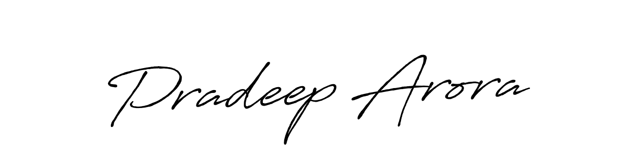 Antro_Vectra_Bolder is a professional signature style that is perfect for those who want to add a touch of class to their signature. It is also a great choice for those who want to make their signature more unique. Get Pradeep Arora name to fancy signature for free. Pradeep Arora signature style 7 images and pictures png