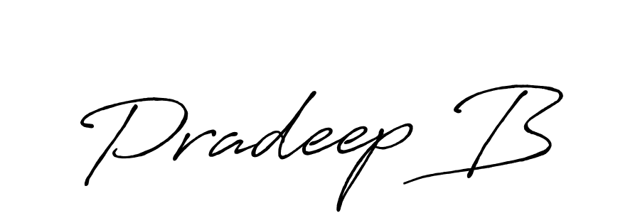 Also we have Pradeep B name is the best signature style. Create professional handwritten signature collection using Antro_Vectra_Bolder autograph style. Pradeep B signature style 7 images and pictures png