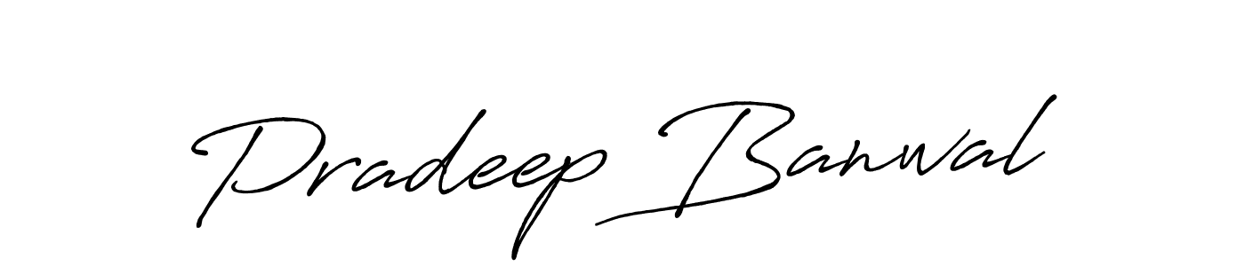 Create a beautiful signature design for name Pradeep Banwal. With this signature (Antro_Vectra_Bolder) fonts, you can make a handwritten signature for free. Pradeep Banwal signature style 7 images and pictures png