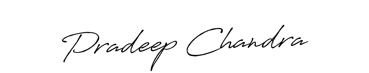 How to make Pradeep Chandra name signature. Use Antro_Vectra_Bolder style for creating short signs online. This is the latest handwritten sign. Pradeep Chandra signature style 7 images and pictures png