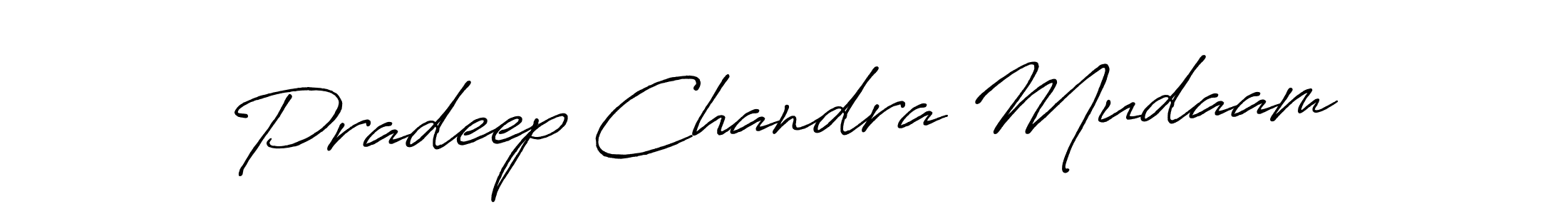 The best way (Antro_Vectra_Bolder) to make a short signature is to pick only two or three words in your name. The name Pradeep Chandra Mudaam include a total of six letters. For converting this name. Pradeep Chandra Mudaam signature style 7 images and pictures png