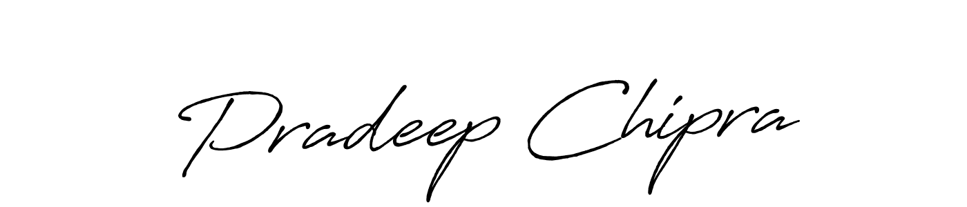 Use a signature maker to create a handwritten signature online. With this signature software, you can design (Antro_Vectra_Bolder) your own signature for name Pradeep Chipra. Pradeep Chipra signature style 7 images and pictures png