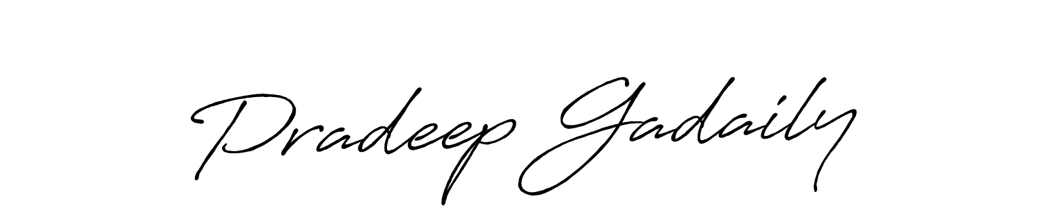 Make a short Pradeep Gadaily signature style. Manage your documents anywhere anytime using Antro_Vectra_Bolder. Create and add eSignatures, submit forms, share and send files easily. Pradeep Gadaily signature style 7 images and pictures png