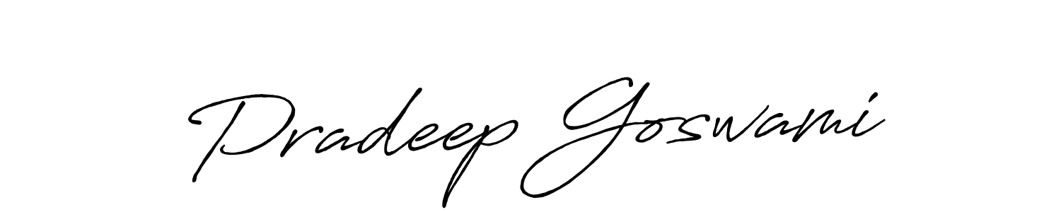 How to make Pradeep Goswami name signature. Use Antro_Vectra_Bolder style for creating short signs online. This is the latest handwritten sign. Pradeep Goswami signature style 7 images and pictures png