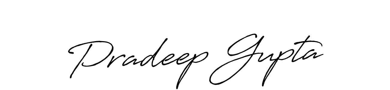Make a beautiful signature design for name Pradeep Gupta. With this signature (Antro_Vectra_Bolder) style, you can create a handwritten signature for free. Pradeep Gupta signature style 7 images and pictures png