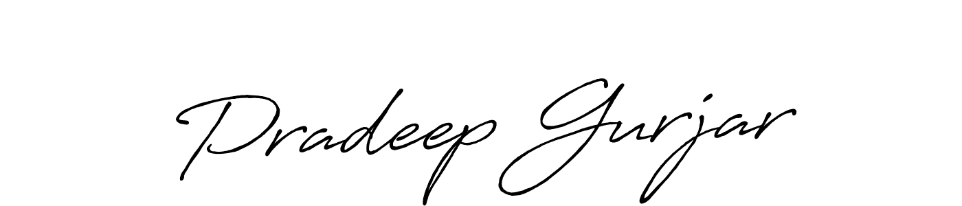 How to make Pradeep Gurjar signature? Antro_Vectra_Bolder is a professional autograph style. Create handwritten signature for Pradeep Gurjar name. Pradeep Gurjar signature style 7 images and pictures png