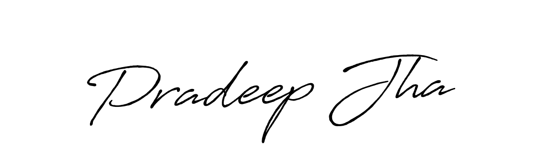 Design your own signature with our free online signature maker. With this signature software, you can create a handwritten (Antro_Vectra_Bolder) signature for name Pradeep Jha. Pradeep Jha signature style 7 images and pictures png