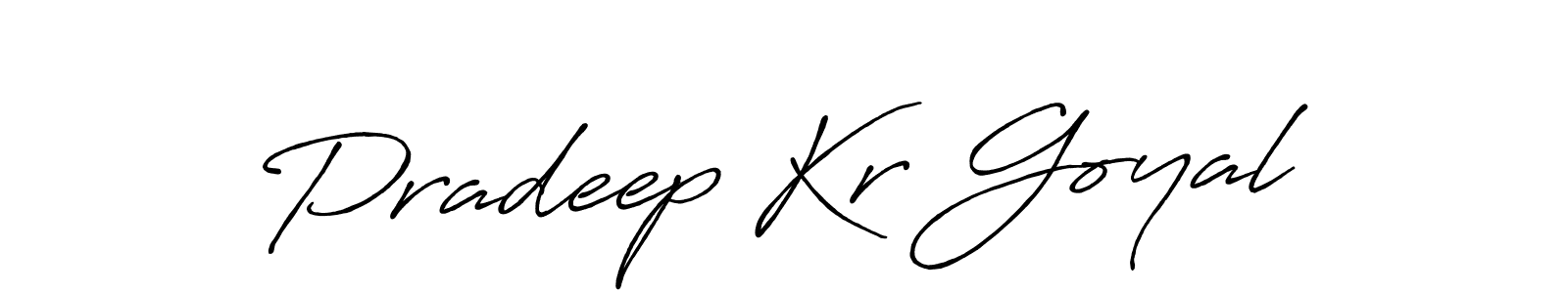 Make a beautiful signature design for name Pradeep Kr Goyal. With this signature (Antro_Vectra_Bolder) style, you can create a handwritten signature for free. Pradeep Kr Goyal signature style 7 images and pictures png