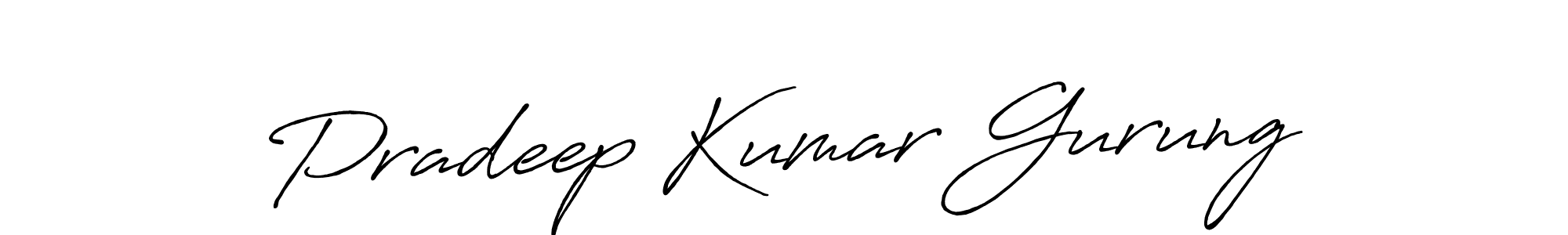 Create a beautiful signature design for name Pradeep Kumar Gurung. With this signature (Antro_Vectra_Bolder) fonts, you can make a handwritten signature for free. Pradeep Kumar Gurung signature style 7 images and pictures png