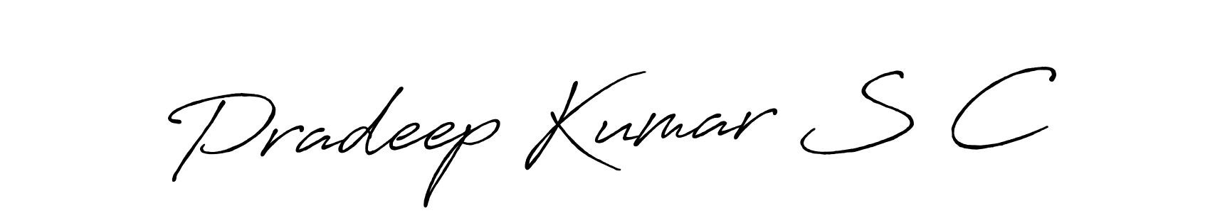 Pradeep Kumar S C stylish signature style. Best Handwritten Sign (Antro_Vectra_Bolder) for my name. Handwritten Signature Collection Ideas for my name Pradeep Kumar S C. Pradeep Kumar S C signature style 7 images and pictures png