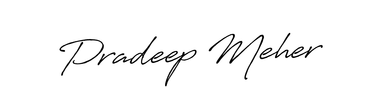 Antro_Vectra_Bolder is a professional signature style that is perfect for those who want to add a touch of class to their signature. It is also a great choice for those who want to make their signature more unique. Get Pradeep Meher name to fancy signature for free. Pradeep Meher signature style 7 images and pictures png