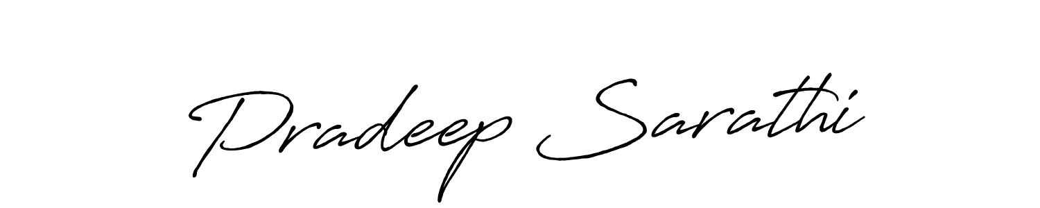 How to make Pradeep Sarathi name signature. Use Antro_Vectra_Bolder style for creating short signs online. This is the latest handwritten sign. Pradeep Sarathi signature style 7 images and pictures png