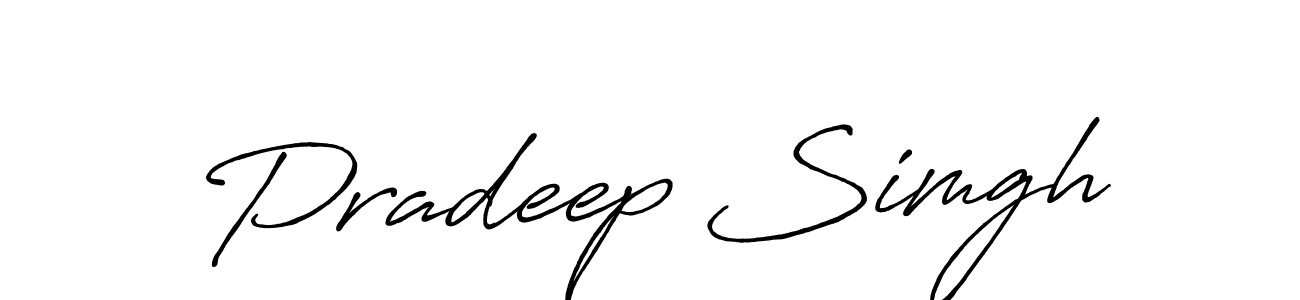 Use a signature maker to create a handwritten signature online. With this signature software, you can design (Antro_Vectra_Bolder) your own signature for name Pradeep Simgh. Pradeep Simgh signature style 7 images and pictures png