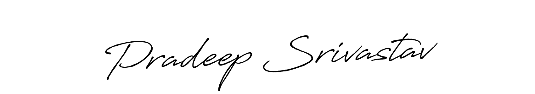 Create a beautiful signature design for name Pradeep Srivastav. With this signature (Antro_Vectra_Bolder) fonts, you can make a handwritten signature for free. Pradeep Srivastav signature style 7 images and pictures png