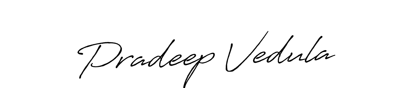 How to make Pradeep Vedula signature? Antro_Vectra_Bolder is a professional autograph style. Create handwritten signature for Pradeep Vedula name. Pradeep Vedula signature style 7 images and pictures png