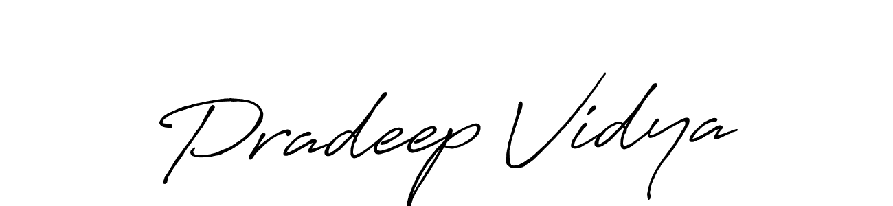 Create a beautiful signature design for name Pradeep Vidya. With this signature (Antro_Vectra_Bolder) fonts, you can make a handwritten signature for free. Pradeep Vidya signature style 7 images and pictures png