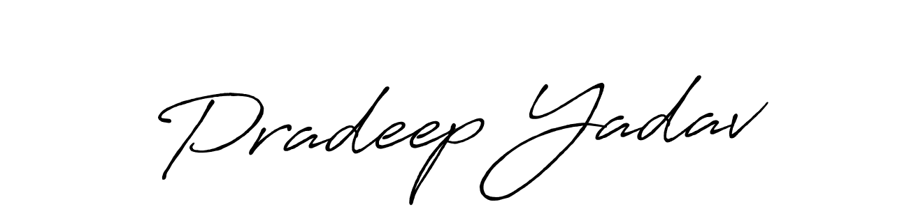 Make a beautiful signature design for name Pradeep Yadav. With this signature (Antro_Vectra_Bolder) style, you can create a handwritten signature for free. Pradeep Yadav signature style 7 images and pictures png