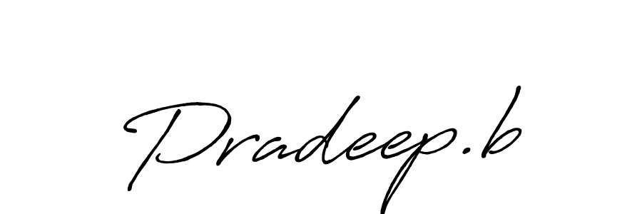 Make a beautiful signature design for name Pradeep.b. With this signature (Antro_Vectra_Bolder) style, you can create a handwritten signature for free. Pradeep.b signature style 7 images and pictures png