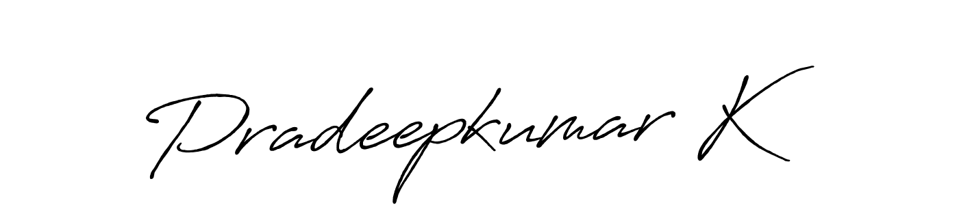 Pradeepkumar K stylish signature style. Best Handwritten Sign (Antro_Vectra_Bolder) for my name. Handwritten Signature Collection Ideas for my name Pradeepkumar K. Pradeepkumar K signature style 7 images and pictures png