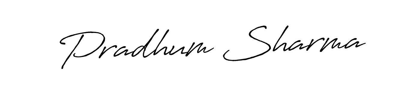 The best way (Antro_Vectra_Bolder) to make a short signature is to pick only two or three words in your name. The name Pradhum Sharma include a total of six letters. For converting this name. Pradhum Sharma signature style 7 images and pictures png