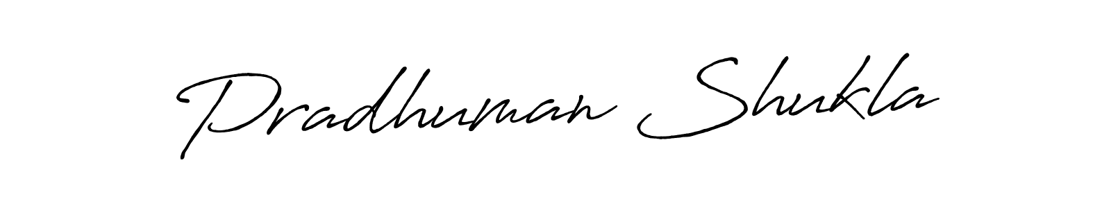 Use a signature maker to create a handwritten signature online. With this signature software, you can design (Antro_Vectra_Bolder) your own signature for name Pradhuman Shukla. Pradhuman Shukla signature style 7 images and pictures png