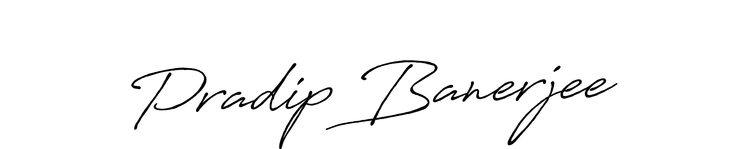 Make a beautiful signature design for name Pradip Banerjee. With this signature (Antro_Vectra_Bolder) style, you can create a handwritten signature for free. Pradip Banerjee signature style 7 images and pictures png