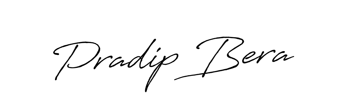 How to make Pradip Bera name signature. Use Antro_Vectra_Bolder style for creating short signs online. This is the latest handwritten sign. Pradip Bera signature style 7 images and pictures png