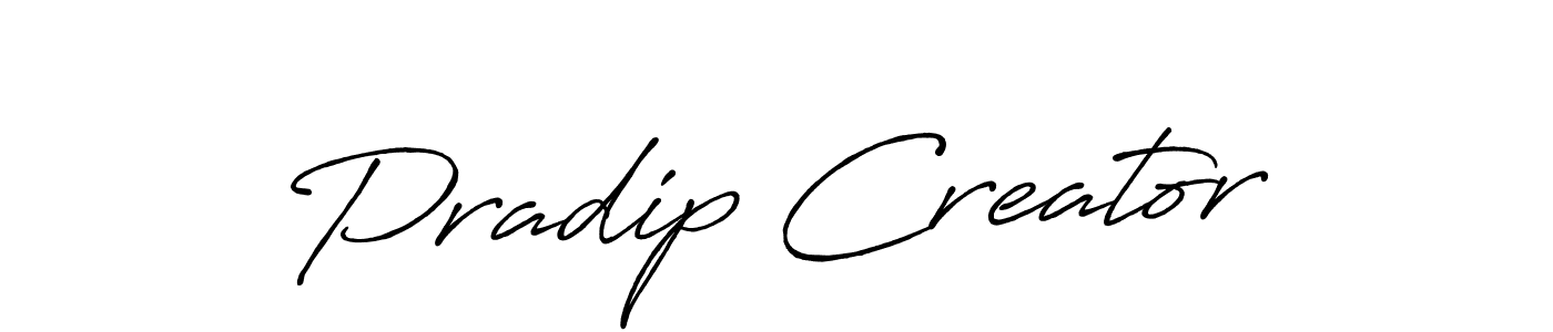 Pradip Creator stylish signature style. Best Handwritten Sign (Antro_Vectra_Bolder) for my name. Handwritten Signature Collection Ideas for my name Pradip Creator. Pradip Creator signature style 7 images and pictures png