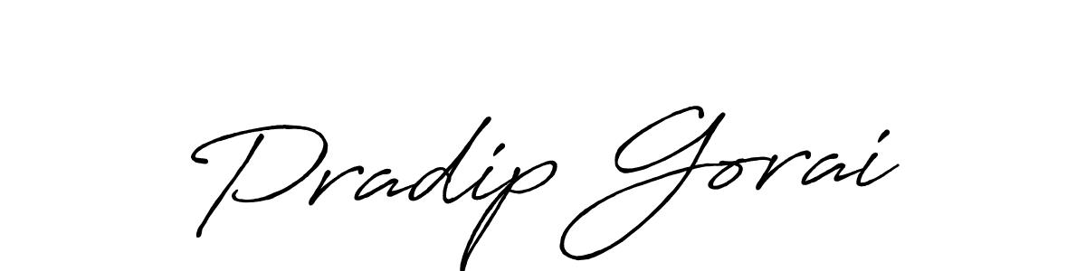 Make a beautiful signature design for name Pradip Gorai. With this signature (Antro_Vectra_Bolder) style, you can create a handwritten signature for free. Pradip Gorai signature style 7 images and pictures png