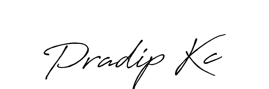 Make a beautiful signature design for name Pradip Kc. With this signature (Antro_Vectra_Bolder) style, you can create a handwritten signature for free. Pradip Kc signature style 7 images and pictures png