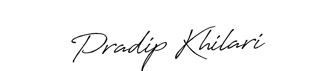 How to make Pradip Khilari name signature. Use Antro_Vectra_Bolder style for creating short signs online. This is the latest handwritten sign. Pradip Khilari signature style 7 images and pictures png