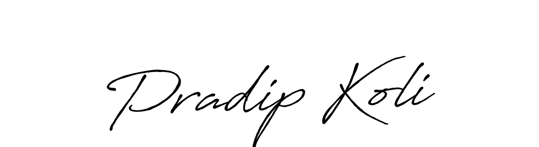 Create a beautiful signature design for name Pradip Koli. With this signature (Antro_Vectra_Bolder) fonts, you can make a handwritten signature for free. Pradip Koli signature style 7 images and pictures png