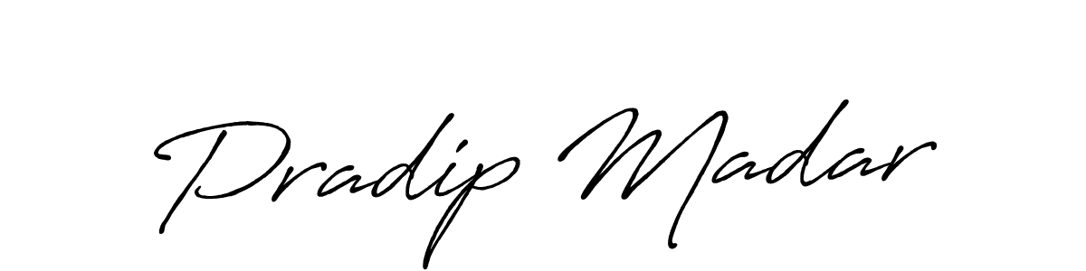Use a signature maker to create a handwritten signature online. With this signature software, you can design (Antro_Vectra_Bolder) your own signature for name Pradip Madar. Pradip Madar signature style 7 images and pictures png