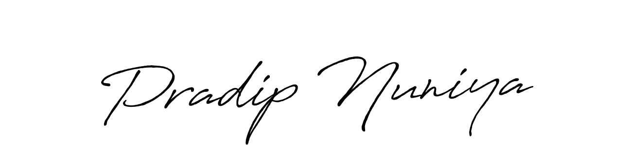 The best way (Antro_Vectra_Bolder) to make a short signature is to pick only two or three words in your name. The name Pradip Nuniya include a total of six letters. For converting this name. Pradip Nuniya signature style 7 images and pictures png