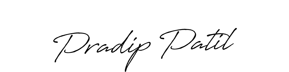 Make a beautiful signature design for name Pradip Patil. With this signature (Antro_Vectra_Bolder) style, you can create a handwritten signature for free. Pradip Patil signature style 7 images and pictures png