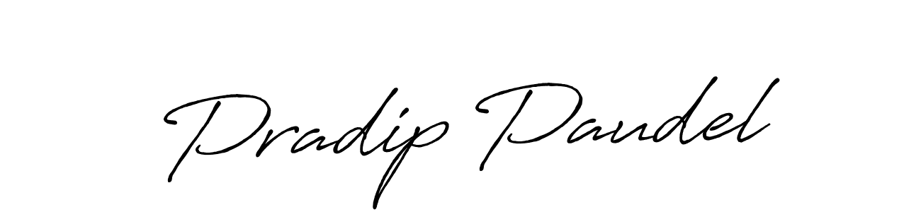How to make Pradip Paudel signature? Antro_Vectra_Bolder is a professional autograph style. Create handwritten signature for Pradip Paudel name. Pradip Paudel signature style 7 images and pictures png